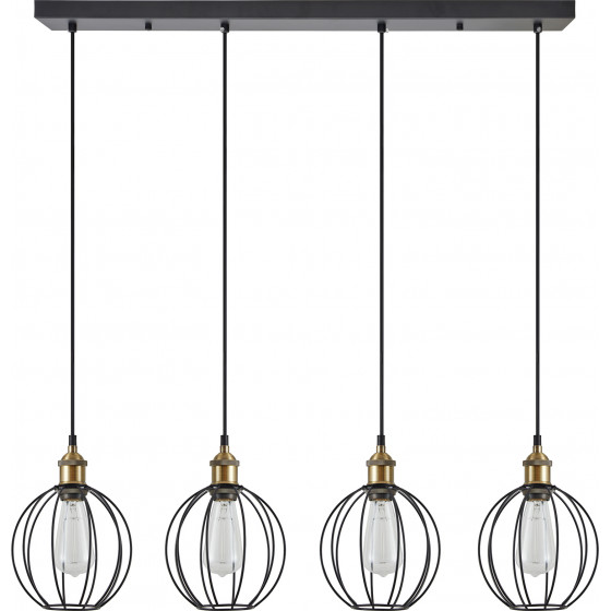 Homelighting SE21-BR-10-4BL-GR2 MAGNUM Bronze Metal Pendant Black Metal Grid with Black Fabric Cable+ - (77-8716)