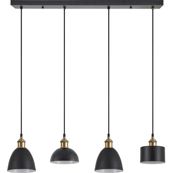 Homelighting SE21-BR-10-4BL-MS123 MAGNUM FLEX Bronze Metal Pendant Black Metal Shade+ - (77-8972)