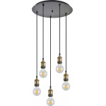 Homelighting SE21-BR-10-5BL MAGNUM Bronze Metal Pendant with Black Fabric Cable+ - (77-8693)