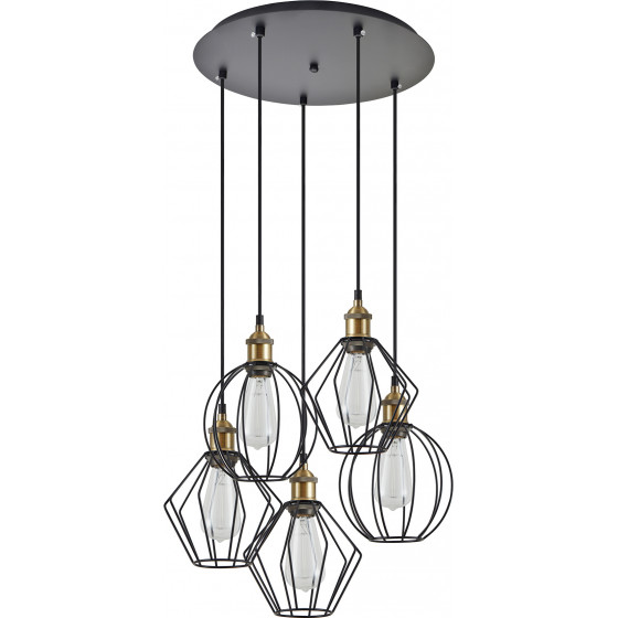 Homelighting SE21-BR-10-5BL-GR12 MAGNUM FLEX Bronze Metal Pendant Black Metal Grid+ - (77-8966)