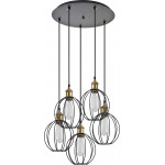 Homelighting SE21-BR-10-5BL-GR2 MAGNUM Bronze Metal Pendant Black Metal Grid with Black Fabric Cable+ - (77-8715)
