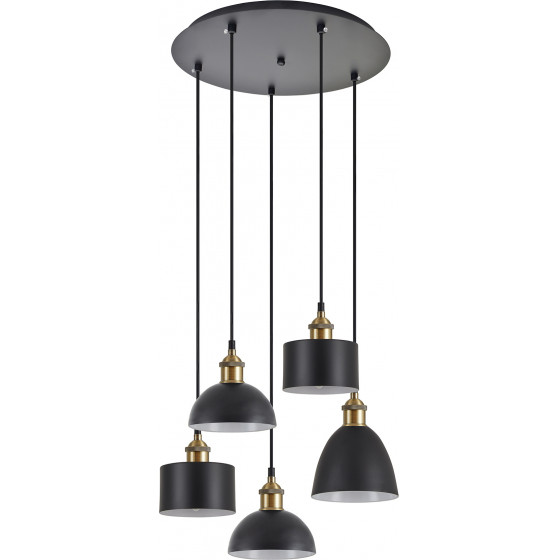 Homelighting SE21-BR-10-5BL-MS123 MAGNUM FLEX Bronze Metal Pendant Black Metal Shade+ - (77-8971)