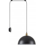 Homelighting SE21-BR-10-BL1W-MS40 MAGNUM Bronze Metal Wall Lamp with Black Fabric Cable and Metal Shade+ - (77-8884)