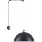 Homelighting SE21-BR-10-BL1W-MS50 MAGNUM Bronze Metal Wall Lamp with Black Fabric Cable and Metal Shade+ - (77-8885)