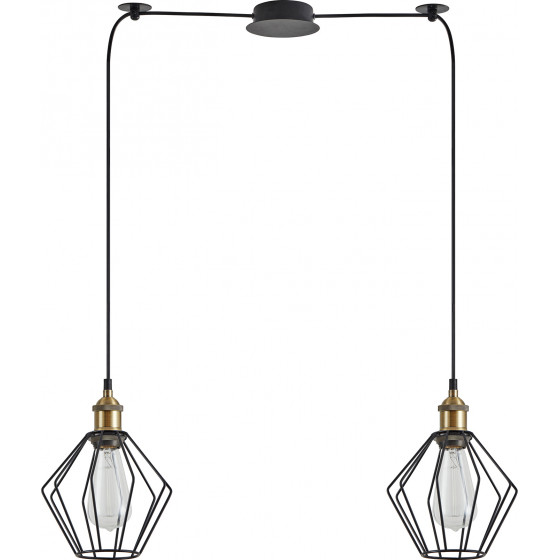Homelighting SE21-BR-10-BL2-GR1 MAGNUM Bronze Metal Pendant Black Metal Grid with Black Fabric Cable+ - (77-8706)