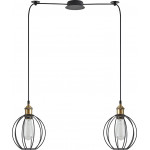 Homelighting SE21-BR-10-BL2-GR2 MAGNUM Bronze Metal Pendant Black Metal Grid with Black Fabric Cable+ - (77-8713)