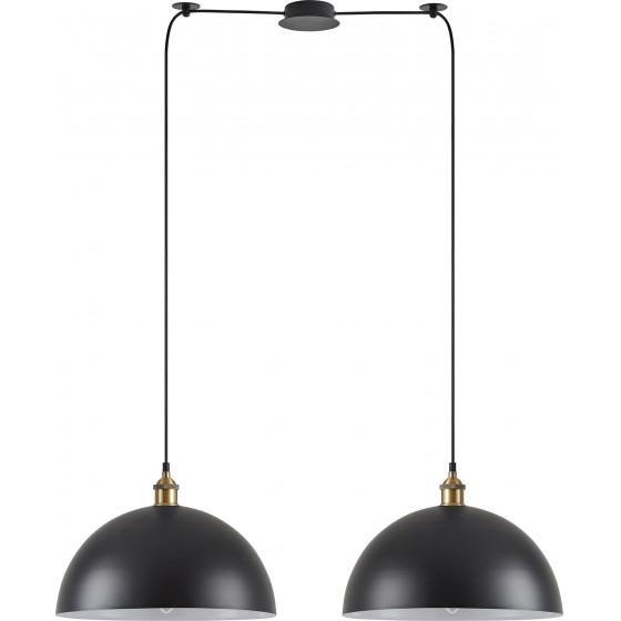 Homelighting SE21-BR-10-BL2-MS40 MAGNUM Bronze Metal Pendant Black Shade with Black Fabric Cable+ - (77-8698)