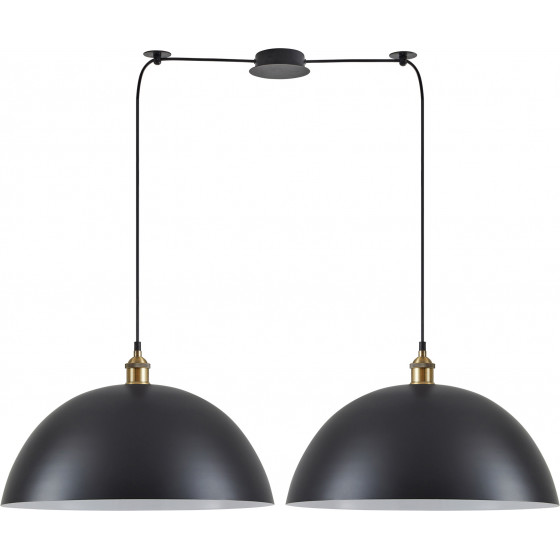 Homelighting SE21-BR-10-BL2-MS50 MAGNUM Bronze Metal Pendant Black Shade with Black Fabric Cable+ - (77-8702)