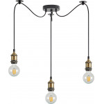 Homelighting SE21-BR-10-BL3 MAGNUM Bronze Metal Pendant with Black Fabric Cable+ - (77-8690)
