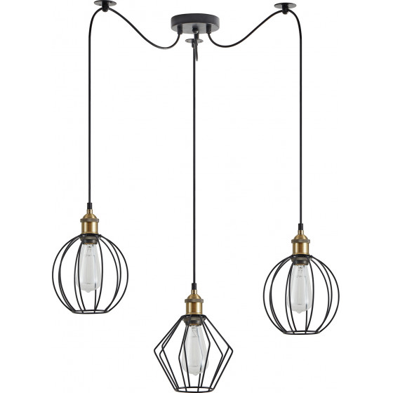 Homelighting SE21-BR-10-BL3-GR12 MAGNUM FLEX Bronze Metal Pendant Black Metal Grid+ - (77-8969)