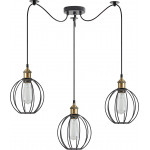 Homelighting SE21-BR-10-BL3-GR2 MAGNUM Bronze Metal Pendant Black Metal Grid with Black Fabric Cable+ - (77-8712)