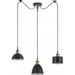 Homelighting SE21-BR-10-BL3-MS12 MAGNUM FLEX Bronze Metal Pendant Black Metal Shade+ - (77-8974)