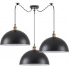 Homelighting SE21-BR-10-BL3-MS40 MAGNUM Bronze Metal Pendant Black Shade with Black Fabric Cable+ - (77-8697)