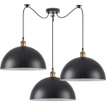 Homelighting SE21-BR-10-BL3-MS40 MAGNUM Bronze Metal Pendant Black Shade with Black Fabric Cable+ - (77-8697)