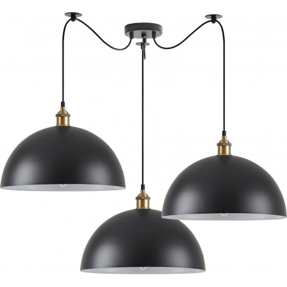 Homelighting SE21-BR-10-BL3-MS40 MAGNUM Bronze Metal Pendant Black Shade with Black Fabric Cable+ - (77-8697)