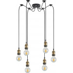 Homelighting SE21-BR-10-BL6 MAGNUM Bronze Metal Pendant with Black Fabric Cable+ - (77-8689)