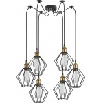 Homelighting SE21-BR-10-BL6-GR1 MAGNUM Bronze Metal Pendant Black Metal Grid with Black Fabric Cable+ - (77-8704)