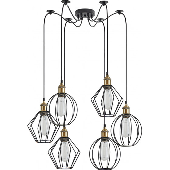 Homelighting SE21-BR-10-BL6-GR12 MAGNUM FLEX Bronze Metal Pendant Black Metal Grid+ - (77-8968)