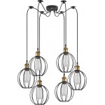 Homelighting SE21-BR-10-BL6-GR2 MAGNUM Bronze Metal Pendant Black Metal Grid with Black Fabric Cable+ - (77-8711)