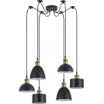Homelighting SE21-BR-10-BL6-MS12 MAGNUM FLEX Bronze Metal Pendant Black Metal Shade+ - (77-8973)