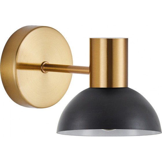 Homelighting SE21-GM-16-MS3 ADEPT GOLD MATT WALL LAMP BLACK METAL SHADE+ + - (77-8309)