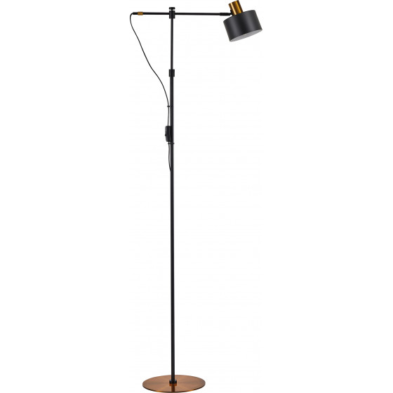 Homelighting SE21-GM-39-MS1 ADEPT FLOOR LAMP Gold Matt and Black Metal Floor Lamp Black Metal Shade+ - (77-8350)