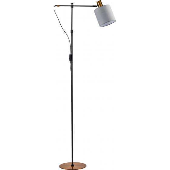 Homelighting SE21-GM-39-SH1 ADEPT FLOOR LAMP Gold Matt and Black Metal Floor Lamp Grey Shade+ - (77-8346)