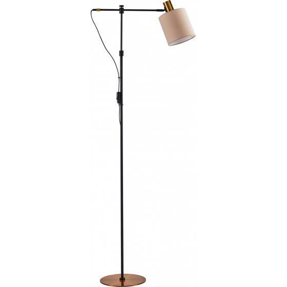Homelighting SE21-GM-39-SH3 ADEPT FLOOR LAMP Gold Matt and Black Metal Floor Lamp Brown Shade+ - (77-8347)