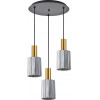 Homelighting SE21-GM-4-3BL-GL1 ADEPT TUBE Gold Matt Pendant Smoked Glass+ - (77-8578)