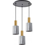 Homelighting SE21-GM-4-3BL-GL1 ADEPT TUBE Gold Matt Pendant Smoked Glass+ - (77-8578)