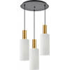 Homelighting SE21-GM-4-3BL-GL3 ADEPT TUBE Gold Matt Pendant White Glass+ - (77-8656)