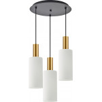 Homelighting SE21-GM-4-3BL-GL3 ADEPT TUBE Gold Matt Pendant White Glass+ - (77-8656)