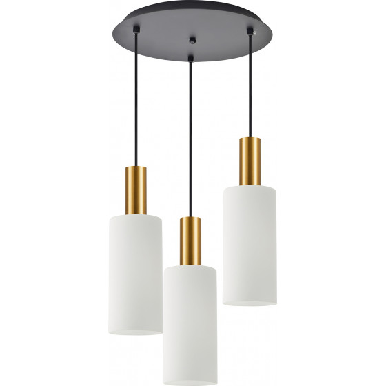 Homelighting SE21-GM-4-3BL-GL3 ADEPT TUBE Gold Matt Pendant White Glass+ - (77-8656)