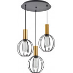 Homelighting SE21-GM-4-3BL-GR1 ADEPT TUBE Gold Matt Pendant Black Metal Grid+ - (77-8628)