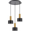 Homelighting SE21-GM-4-3BL-MS1 ADEPT TUBE Gold Matt Pendant Black Metal Shade+ - (77-8635)