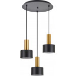 Homelighting SE21-GM-4-3BL-MS1 ADEPT TUBE Gold Matt Pendant Black Metal Shade+ - (77-8635)