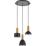 Homelighting SE21-GM-4-3BL-MS123 ADEPT FLEX Gold Matt Pendant Black Metal Shade+ - (77-8940)