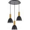 Homelighting SE21-GM-4-3BL-MS2 ADEPT TUBE Gold Matt Pendant Black Metal Shade+ - (77-8642)