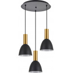 Homelighting SE21-GM-4-3BL-MS2 ADEPT TUBE Gold Matt Pendant Black Metal Shade+ - (77-8642)