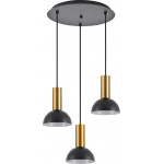 Homelighting SE21-GM-4-3BL-MS3 ADEPT TUBE Gold Matt Pendant Black Metal Shade+ - (77-8649)