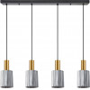 Homelighting SE21-GM-4-4BL-GL1 ADEPT TUBE Gold Matt Pendant Smoked Glass+ - (77-8580)