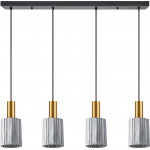 Homelighting SE21-GM-4-4BL-GL1 ADEPT TUBE Gold Matt Pendant Smoked Glass+ - (77-8580)