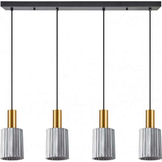 Homelighting SE21-GM-4-4BL-GL1 ADEPT TUBE Gold Matt Pendant Smoked Glass+ - (77-8580)