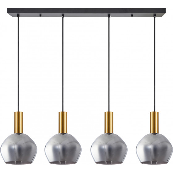 Homelighting SE21-GM-4-4BL-GL2 ADEPT TUBE Gold Matt Pendant Smoked Glass+ - (77-8587)