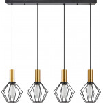 Homelighting SE21-GM-4-4BL-GR1 ADEPT TUBE Gold Matt Pendant Black Metal Grid+ - (77-8623)
