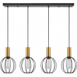 Homelighting SE21-GM-4-4BL-GR1 ADEPT TUBE Gold Matt Pendant Black Metal Grid+ - (77-8630)