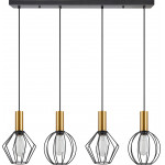 Homelighting SE21-GM-4-4BL-GR12 ADEPT FLEX Gold Matt Pendant Black Metal Grid+ - (77-8937)