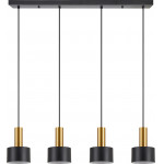 Homelighting SE21-GM-4-4BL-MS1 ADEPT TUBE Gold Matt Pendant Black Metal Shade+ - (77-8637)