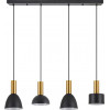 Homelighting SE21-GM-4-4BL-MS123 ADEPT FLEX Gold Matt Pendant Black Metal Shade+ - (77-8942)