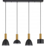 Homelighting SE21-GM-4-4BL-MS123 ADEPT FLEX Gold Matt Pendant Black Metal Shade+ - (77-8942)